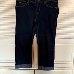 Stylish Deep Blue Jean Women's Capris